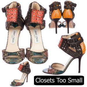 Jimmy Choo Snakeskin Sandal Pumps